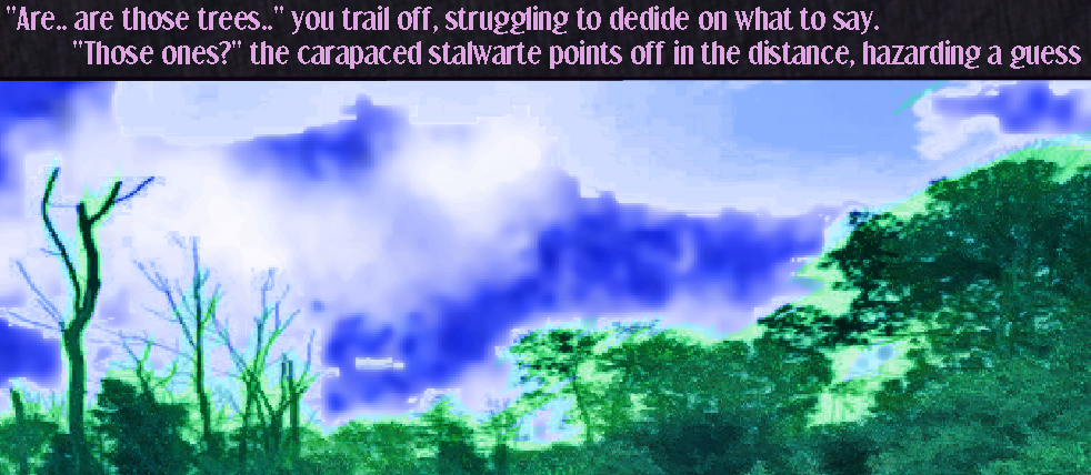 a textbox shows over a close-up view of the trees described previously.