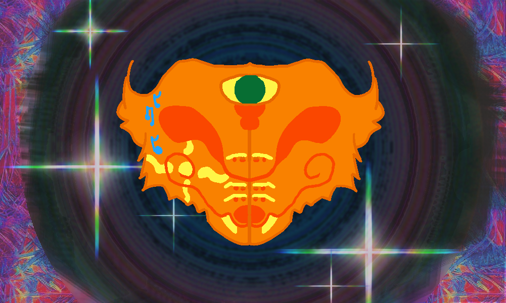 A fox mask split down the middle from the point of the third and only animate eye. The other eyes look like the opening of a violin, and on it are brass valves for intonations. This is vaer mask A fox mask split down the middle from the point of the third and only animate eye. The other eyes look like the opening of a violin, and on it are brass valves for intonations. This is vaer mask