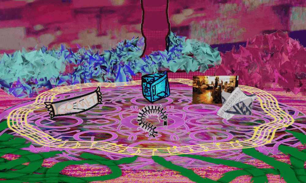 blender animation showing the ritual circle forming a concave basin dipping into the unreal space that is outside the reality of the segpock and within the void's reach. the reagents follow it below blender animation showing the ritual circle forming a concave basin dipping into the unreal space that is outside the reality of the segpock and within the void's reach. the reagents follow it below